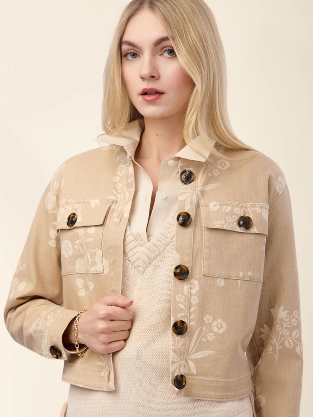 Larkin Cropped Jacket St Augustine Folk Floral XS